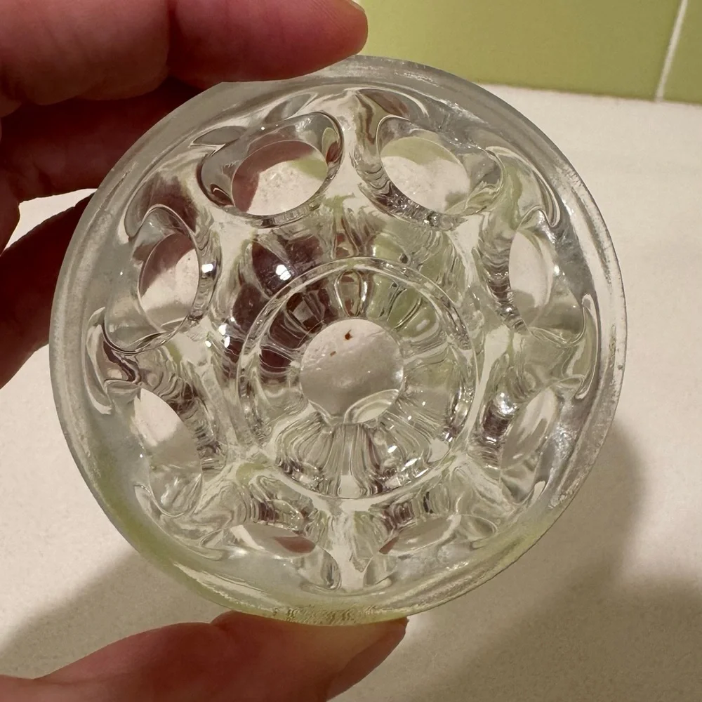 Vintage Clear Glass Flower Frog - Picture 5 of 5